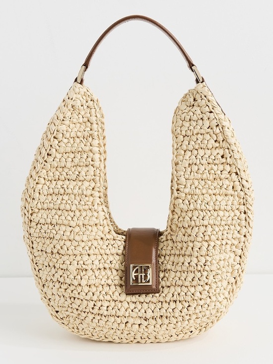 Anine Bing Handbags - Anine Bing Raffia Lou Shoulder Bag Monogram NWT